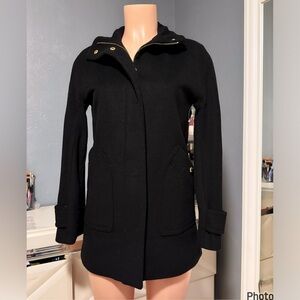 Anne Klein Zip Up Black Pea Coat